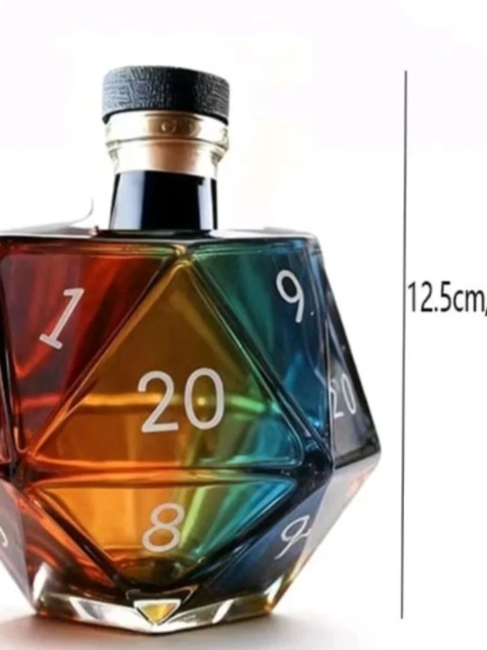 D&D 20 Sided Die Inspired Glass Decanter With Stopper